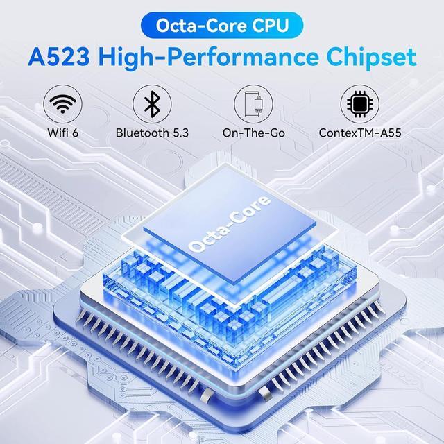 Alt view image 3 of 7 - Android 14 Tablet Octa-Core Android Tablet 8GB RAM+64GB ROM (Expand to 1TB) 10 inch Tablet with Bluetooth5.3 WiFi 6 Fast Charging 5MP+8MP Dual Camera 4G Dongle Wireless Internet (White)