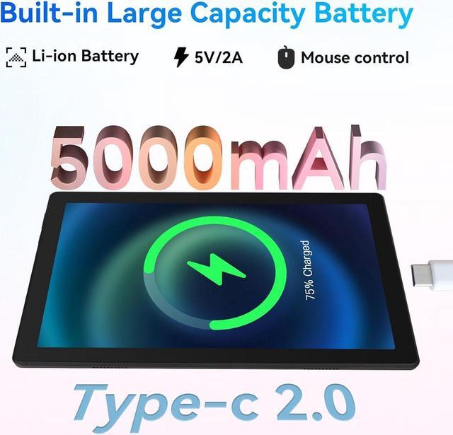 Alt view image 6 of 7 - Android 14 Tablet Octa-Core Android Tablet 8GB RAM+64GB ROM (Expand to 1TB) 10 inch Tablet with Bluetooth5.3 WiFi 6 Fast Charging 5MP+8MP Dual Camera 4G Dongle Wireless Internet (White)