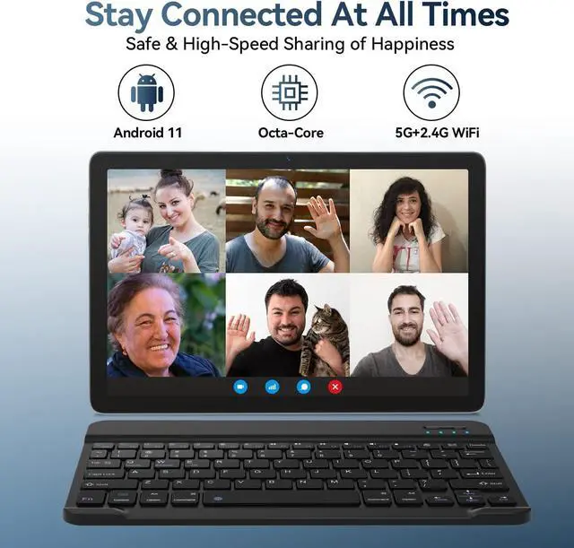 Alt view image 4 of 7 - 2024 Newest Android Tablet 10 inch Octa-Core 5G WiFi Tablet with Keyboard 128GB + 8GB + 1TB Expandable Storage Large Touch-Screen Tablet 13MP Dual Camera/Bluetooth/GPS/HD Display/Mouse/Case