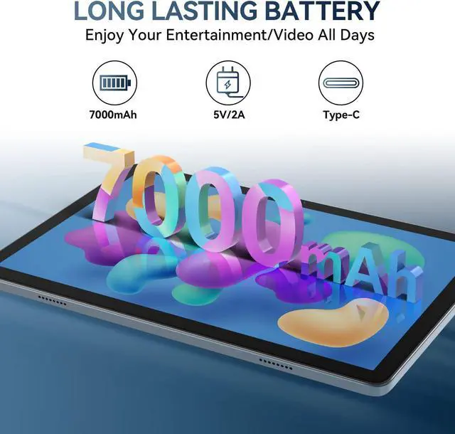 Alt view image 5 of 7 - 2024 Newest Android Tablet 10 inch Octa-Core 5G WiFi Tablet with Keyboard 128GB + 8GB + 1TB Expandable Storage Large Touch-Screen Tablet 13MP Dual Camera/Bluetooth/GPS/HD Display/Mouse/Case