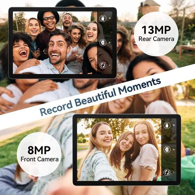 Alt view image 7 of 7 - 2024 Newest Android Tablet 10 inch Octa-Core 5G WiFi Tablet with Keyboard 128GB + 8GB + 1TB Expandable Storage Large Touch-Screen Tablet 13MP Dual Camera/Bluetooth/GPS/HD Display/Mouse/Case