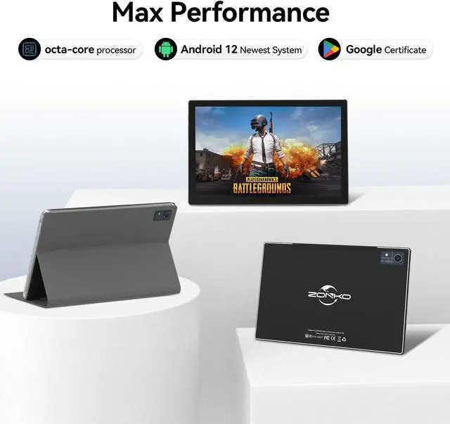 Alt view image 5 of 7 - Android Tablet with Keyboard 16(8+8)GB RAM 128GB ROM 1TB Expand Tablets 10 inch 2.4G/5G WiFi Tablet Android Octa-Core 1920 * 1200 Screen 13MP Camera 7000mAh GPS Bluetooth-Black