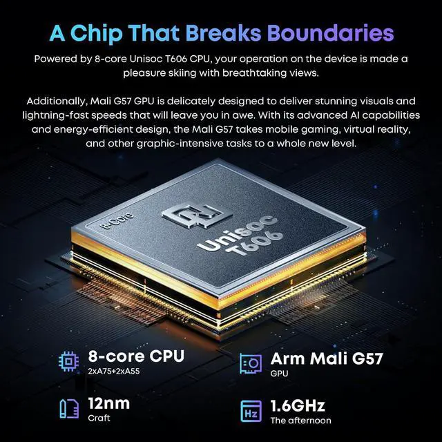Alt view image 3 of 7 - Android 13 Tablet 10.1 Inch Hi10 XPro Tablet 8GB RAM 128GB ROM Unisoc T606 Octa-Core Android Tablet 1280X800 HD IPS 13MP&;5MP Camera 7000mAh 4G LTE/5G WiFi/GPS/BT 5.0 Type-C USB 2.0