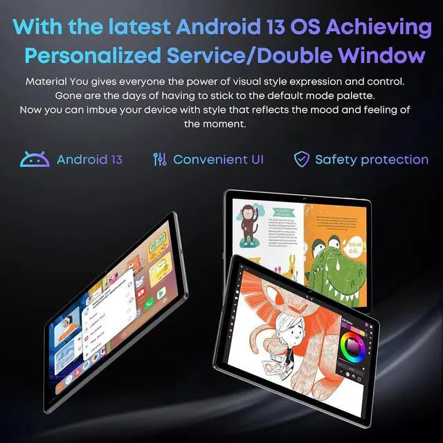 Alt view image 4 of 7 - Android 13 Tablet 10.1 Inch Hi10 XPro Tablet 8GB RAM 128GB ROM Unisoc T606 Octa-Core Android Tablet 1280X800 HD IPS 13MP&;5MP Camera 7000mAh 4G LTE/5G WiFi/GPS/BT 5.0 Type-C USB 2.0