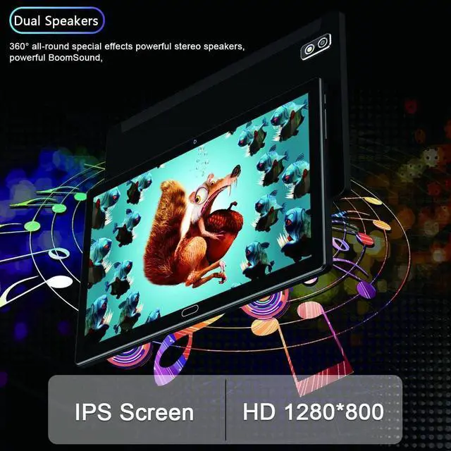 Alt view image 3 of 7 - 2024 Newest Tablet 10 Inch Android 13 Tablets, 2 in 1 Tablet with 4+64/512GB Storage Octa-Core, Dual Sim Card Support 4G Cellular Tablet with Keyboard,13MP Camera, 6000mAh Battery, GPS, WiFi