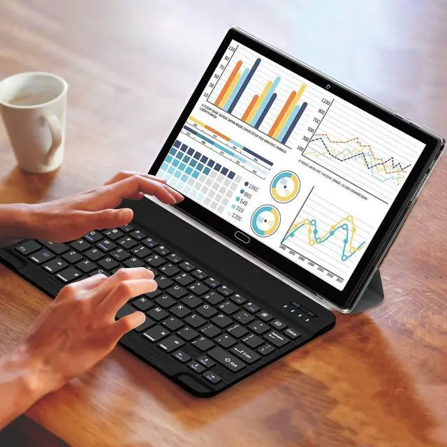 Alt view image 7 of 7 - 2024 Newest Tablet 10 Inch Android 13 Tablets, 2 in 1 Tablet with 4+64/512GB Storage Octa-Core, Dual Sim Card Support 4G Cellular Tablet with Keyboard,13MP Camera, 6000mAh Battery, GPS, WiFi