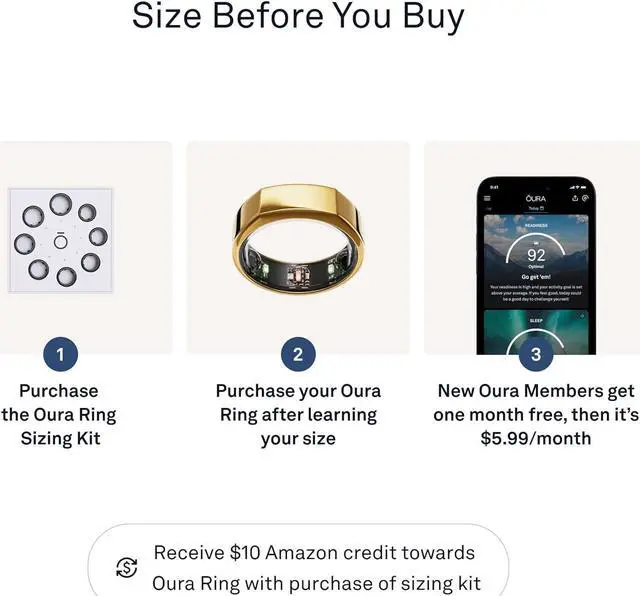 Alt view image 3 of 7 - Gen3 Horizon - Silver - Size 6 - Smart Ring - Size First with Oura Sizing Kit - Sleep Tracking Wearable - Heart Rate - Fitness Tracker - 5-7 Days Battery Life