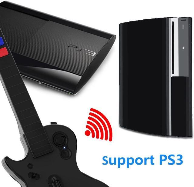 Alt view image 4 of 7 - PC Guitar Hero Controller, Wireless PS3 Guitar Hero with Dongle for PC,Playstation 3 Guitar Hero Rock Band Would Tour Clone Hero Games - Black