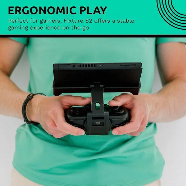 Alt view image 2 of 6 - Fixture S2 Bundle Gaming Console Monitor and Controller Mount with Carrying Case Compatible with Nintendo Switch OLED and Pro Controller