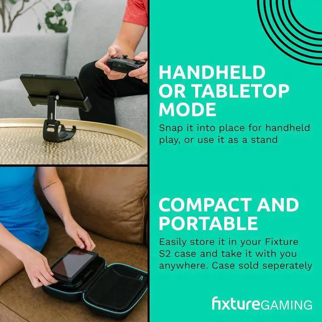 Alt view image 3 of 6 - Fixture S2 Bundle Gaming Console Monitor and Controller Mount with Carrying Case Compatible with Nintendo Switch OLED and Pro Controller