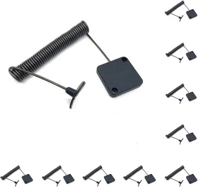 Main image of 7ft Retractable Cable Lock with Double Sided Adhesive for Gaming Controller, Tablets, Mobile Phones Other Hardware Showroom and Controller, TV, DVD Remote Control Tether (Black 10PACK)