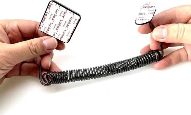 Alt view image 4 of 7 - 7ft Retractable Cable Lock with Double Sided Adhesive for Gaming Controller, Tablets, Mobile Phones Other Hardware Showroom and Controller, TV, DVD Remote Control Tether (Black 10PACK)