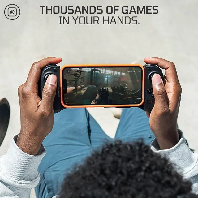Alt view image 6 of 7 - Wireless iPhone Mobile Gaming Controller  Customizable Paddles  Anti-Drift Thumbsticks  Bluetooth 5.0 Connectivity  PS Remote, Xbox Game Pass,  Arcade, Steam Link  Black