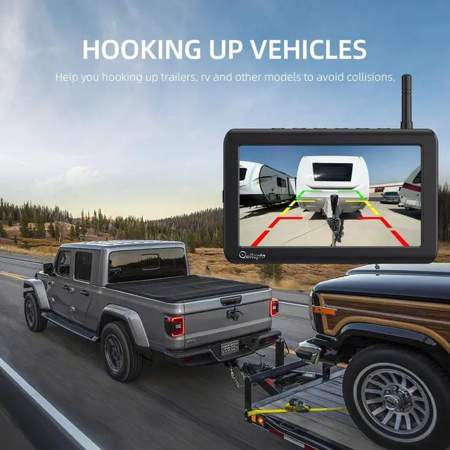 Alt view image 3 of 7 - Magnetic Wireless Backup Camera 5 Monitor, 2-Min DIY Installation,1080P, 2 Channels, 9600mAh Rechargeable Camera System for RV, Trailer, Truck, Camping Vehicle ACT501