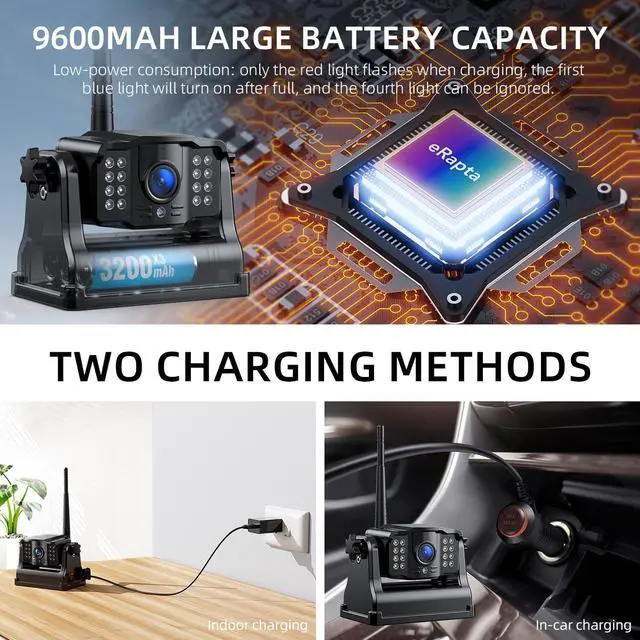 Alt view image 4 of 7 - Magnetic Wireless Backup Camera 5 Monitor, 2-Min DIY Installation,1080P, 2 Channels, 9600mAh Rechargeable Camera System for RV, Trailer, Truck, Camping Vehicle ACT501