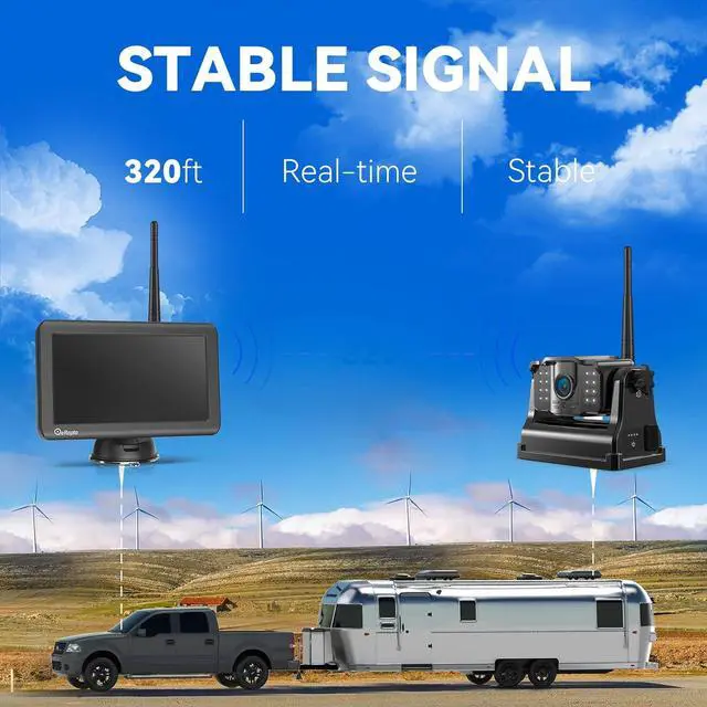 Alt view image 5 of 7 - Magnetic Wireless Backup Camera 5 Monitor, 2-Min DIY Installation,1080P, 2 Channels, 9600mAh Rechargeable Camera System for RV, Trailer, Truck, Camping Vehicle ACT501