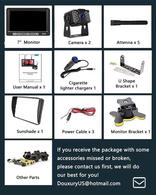 Alt view image 7 of 7 - FHD 1080P 2 Digital RV Wireless Backup Camera System for RV Trailer Truck Bus Motorhomes 5th Wheels 4CH 7'' Monitor Highway Monitoring System IP69K Waterproof Super Night Vision Strong Signal