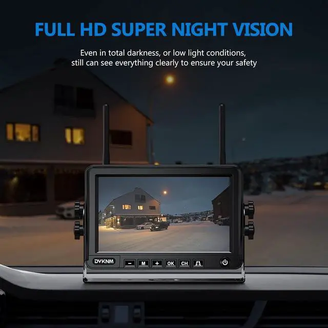 Alt view image 5 of 6 - 2 Magnetic Solar Wireless Backup Camera HD1080P 3 Mins DIY Installation DVR 7" IPS Monitor Rechargeable Reverse Camera System for Hitching Gooseneck Horse Trailer Fifth Wheels/Car RV Truck AP7-2