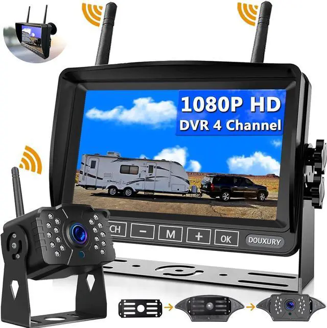 Main image of Wireless RV Backup Camera, IP69 Waterproof 170° Wide View Angle HD 1080P Rear View Camera + HD LCD 7" Monitor, Digital Wireless Camera System for RV Truck 5th Wheel Trailer Pickup Camper Bus