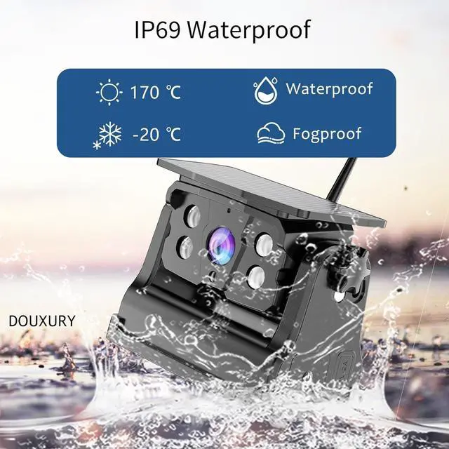 Alt view image 7 of 7 - Wireless Backup Camera Solar Magnetic for Car RV Trailer Truck Camper 5th Wheels Hitch Towing No Wiring No Drilling Rechargeable Night Vision Portable Backup Camera with 5'' 1080P HD 2-Split Monitor