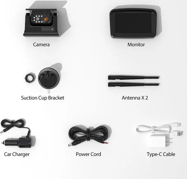 Alt view image 7 of 7 - Magnetic Solar Wireless Backup Camera, 5'' HD Monitor, 2-Min Installation True Wireless No Drilling, Rechargeable Waterproof Rearview Camera IR Night Vision, for RV Pickup Trailer (CTYC5)