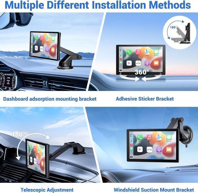 Alt view image 5 of 7 - Wireless Carplay Touchscreen with 4K Dash Cam, 9'' Portable  Carplay & Android Auto Car Stereo, Carplay Screen with 1080p Backup Camera, GPS Navigation/Mirror Link/Voice Control/Bluetooth