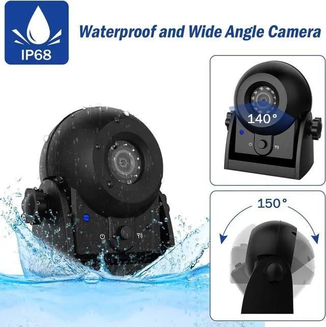 Alt view image 2 of 7 - 720P WiFi Bakcup Camera-Wireless Magnetic Reversing Camera with Rechargeable Battery, for Hitching Gooseneck Horse/Fifth Wheels Camper/RV/Trailer/Truck/Minivan, IP68 Waterproof