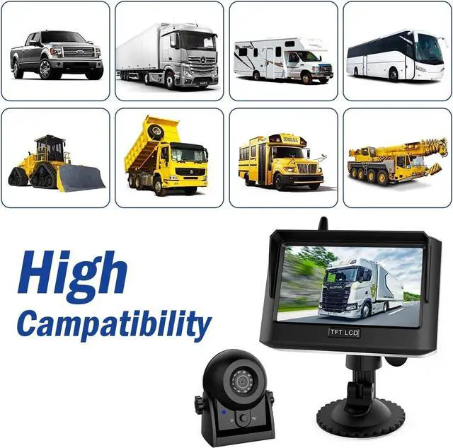Alt view image 7 of 7 - 720P WiFi Bakcup Camera-Wireless Magnetic Reversing Camera with Rechargeable Battery, for Hitching Gooseneck Horse/Fifth Wheels Camper/RV/Trailer/Truck/Minivan, IP68 Waterproof