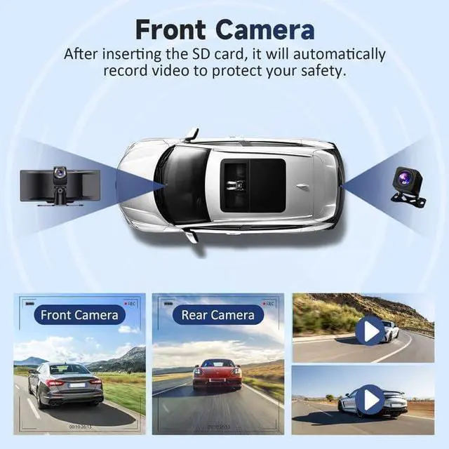 Alt view image 5 of 6 - Wireless Portable  Carplay Screen for Car - 10.26 Inch Carplay & Android Auto Car Touch Screen, with 4K Dash Cam, Backup Camera, Bluetooth, GPS Navigation, Navigation for All Vehicles