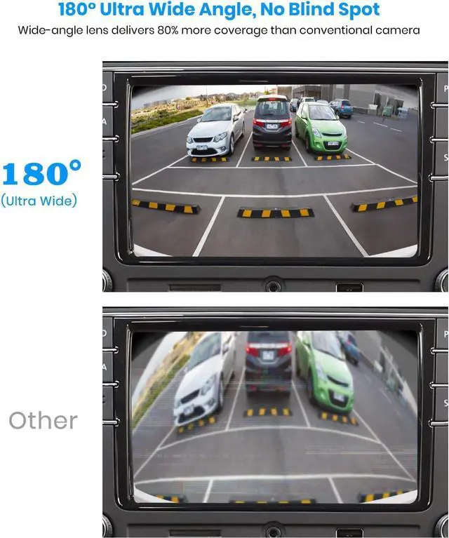 Alt view image 5 of 7 - 180° Front/Backup Camera, OEM Mini Style, Screw-Free Easy Install, Side/Rear View Camera, IP69K Waterproof & 0.1Lux Low Light Back Up Camera for SUV/Pickup Truck/RV/Van/Camper/Car