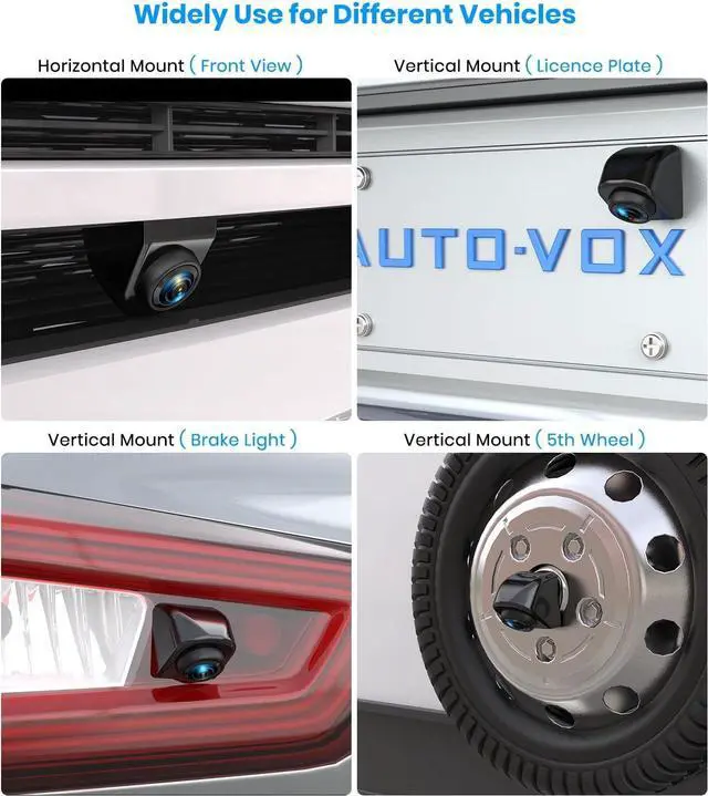 Alt view image 6 of 7 - 180° Front/Backup Camera, OEM Mini Style, Screw-Free Easy Install, Side/Rear View Camera, IP69K Waterproof & 0.1Lux Low Light Back Up Camera for SUV/Pickup Truck/RV/Van/Camper/Car