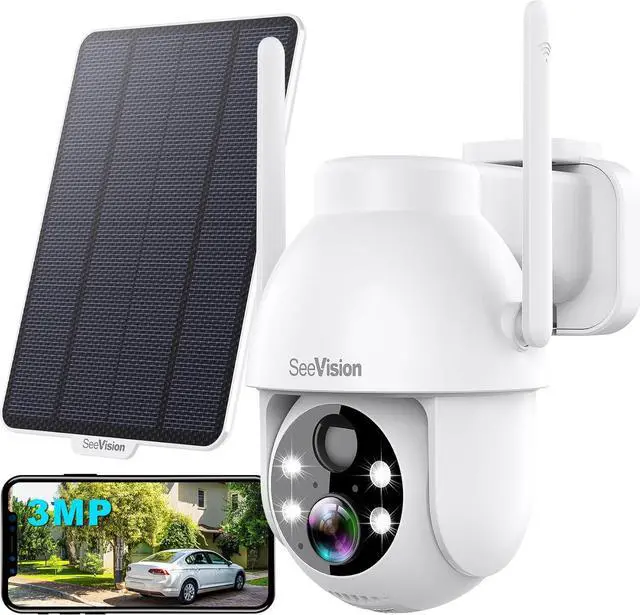 Main image of 4G LTE Cellular Solar Security Cameras Wireless Outdoor, Solar Powered 3MP Camera 2K Security Camera for No WiFi, PIR Motion Detection,Siren,Color Night Vision, SD/Cloud Storage (SIM Card Included)