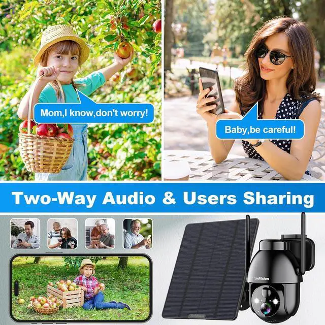 Alt view image 6 of 6 - 4G LTE Cellular Solar Security Cameras Wireless Outdoor, Solar Powered 3MP Camera 2K Security Camera for No WiFi, PIR Motion Detection,Siren,Color Night Vision, SD/Cloud Storage (SIM Card Included)