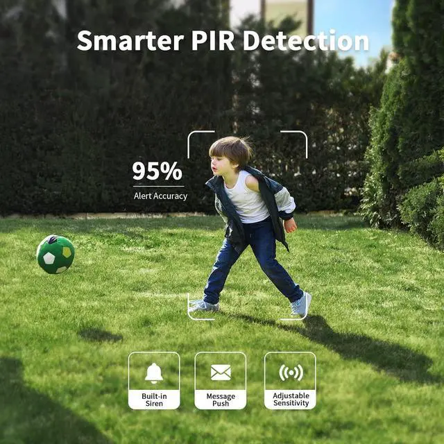Alt view image 6 of 7 - 2K Solar Security Cameras Wireless Outdoor, 2 Pack 360° View PaTilt WiFi Security Camera Outside with Color Night Vision,Easy to Install, PIR Alarm, 2-Way Audio