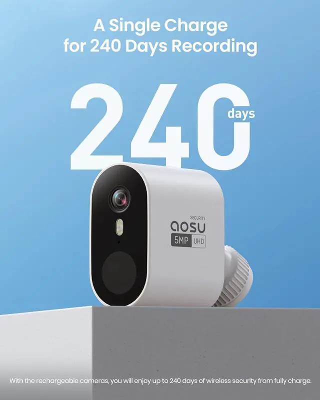 Alt view image 3 of 7 - Security Cameras Wireless Outdoor, 5MP Ultra HD Wireless Security Camera System, 2 camera kit with 166° Wide Angle, 240-Day Battery Life,Spotlight Camera, 32G Local Storage, No Monthly Fee