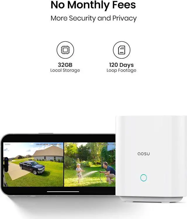 Alt view image 4 of 7 - Security Cameras Wireless Outdoor, 5MP Ultra HD Wireless Security Camera System, 2 camera kit with 166° Wide Angle, 240-Day Battery Life,Spotlight Camera, 32G Local Storage, No Monthly Fee