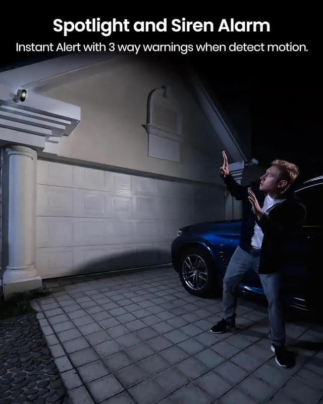 Alt view image 6 of 7 - Security Cameras Wireless Outdoor, 5MP Ultra HD Wireless Security Camera System, 2 camera kit with 166° Wide Angle, 240-Day Battery Life,Spotlight Camera, 32G Local Storage, No Monthly Fee