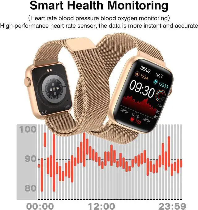Alt view image 7 of 7 - 2024 Smart Watch for Men Women with Bluetooth Call,1.9" HD Full Touch Screen Fitness Watch, Smartwatch with IP67 Waterproof with Blood Pressure Sleep Monitor for Android and iOS