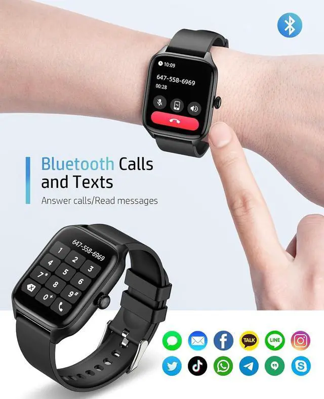 Alt view image 4 of 7 - Smart Watch for Women with Bluetooth Call,Activity Fitness Tracker 1.96" HD Full Touch Screen with Heart Rate/Sleep Monitor,Waterproof Smartwatches for iOS Android
