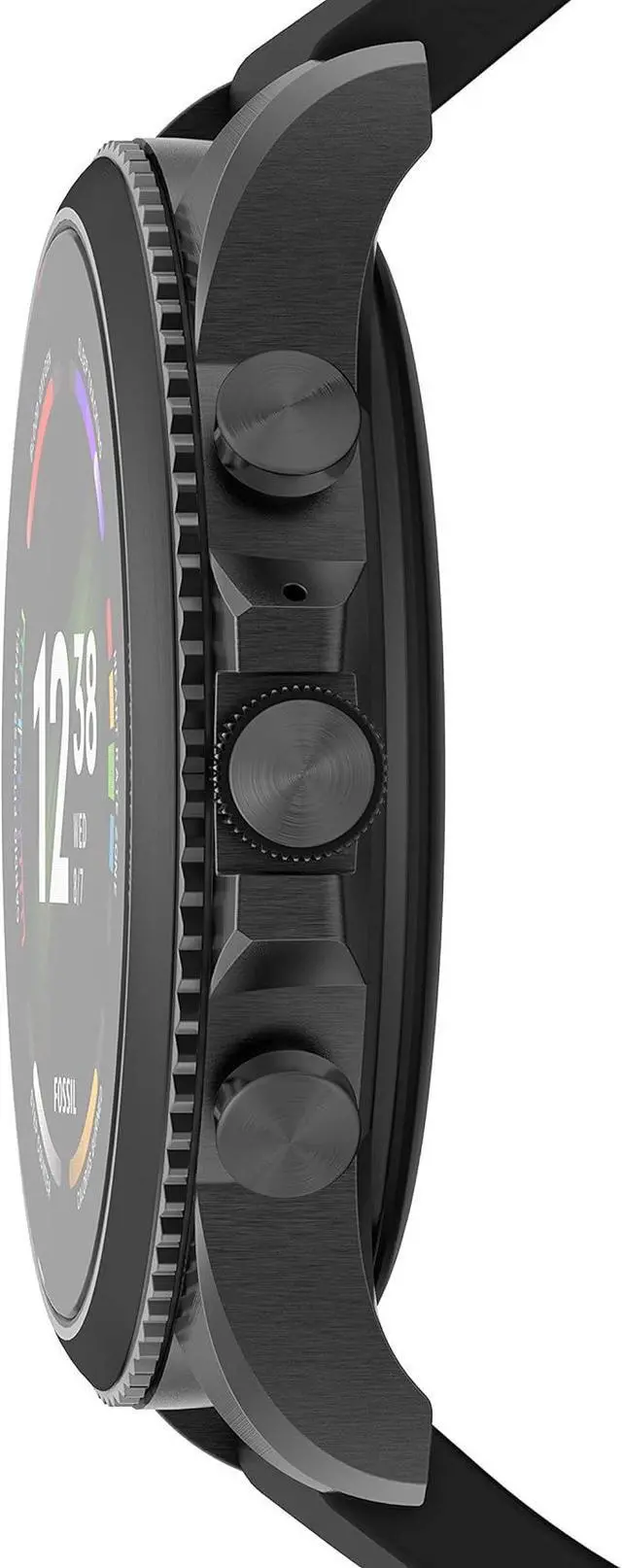 Alt view image 2 of 6 - Men's Gen 6 44mm Stainless Steel and Silicone Touchscreen Smart Watch, Color: Black (Model: FTW4061V)