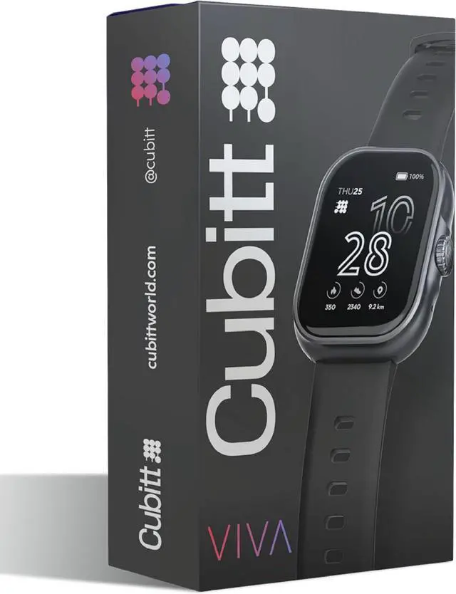 Alt view image 6 of 7 - Cubitt Viva Smartwatch/Fitness Tracker with 1.84" Touch AMOLED Screen, Bluetooth Calling, 60+ Sports, Blood Oxygen, Heart Rate, Stress and Sleep Monitor, Waterproof, Step Counter for Men and Women