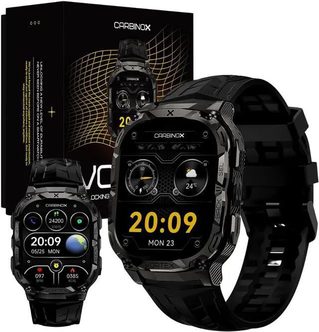 Main image of Vortex Smart Watch (Answer/Make Calls), Rugged Fitness Tracker IP69K Waterproof Compatible with Android and iOS Phone, 14 Days of Battery Military Durable with just 90 minutes of charging