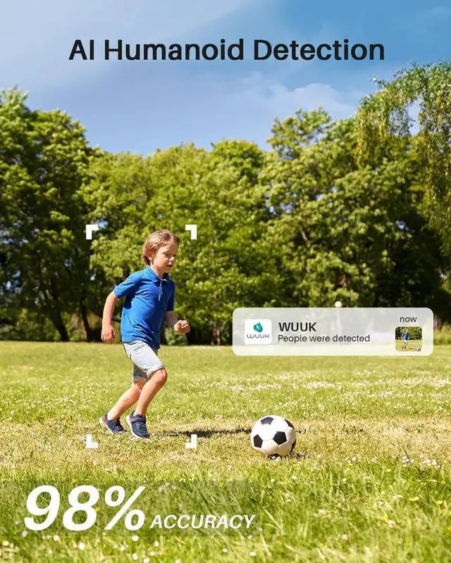 Alt view image 6 of 6 - WUUK Add-on Outdoor Camera, Requires Base Station, Home Security Cameras Wireless Outdoor, 2K HD, No Monthly Fee, Compatible with Alexa & Google, Color Night Vision