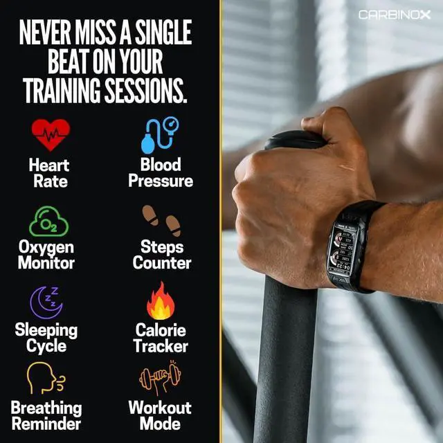 Alt view image 2 of 7 - Ivy Smart Watch Rugged Fitness Tracker IP69K Waterproof Compatible with Android and iOS Phone Heart Rate Sport Modes (Black)