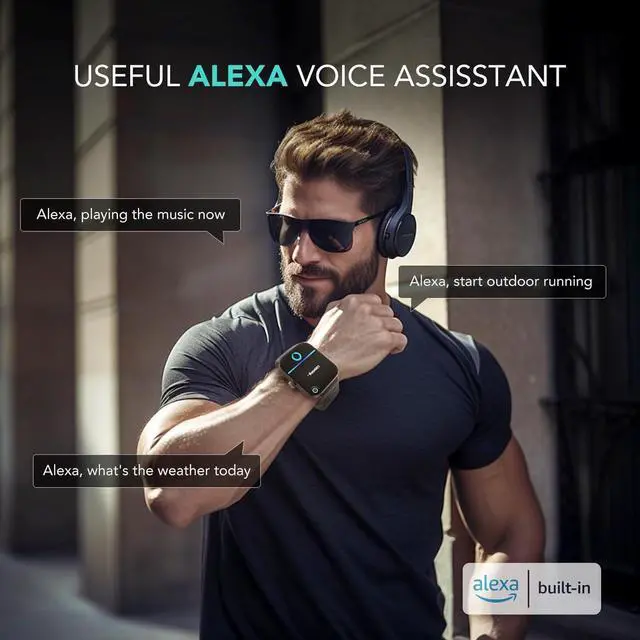 Alt view image 3 of 7 - Smart Watch for Women Men (Answer/Make Call), Alexa Built-in, Extra Black Band, IP68 Smartwatch for Android iPhone, 100+ Sport 1.8" Fitness Tracker with Heart Rate SpO2 Monitor, V7 Cyber Beige
