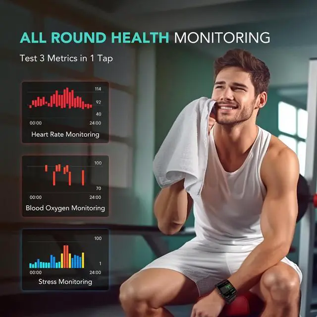 Alt view image 5 of 7 - Smart Watch for Women Men (Answer/Make Call), Alexa Built-in, Extra Black Band, IP68 Smartwatch for Android iPhone, 100+ Sport 1.8" Fitness Tracker with Heart Rate SpO2 Monitor, V7 Cyber Beige