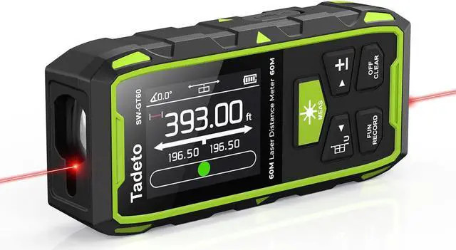 Main image of Dual Laser Measuring Tool, 393FT/120M Bilateral Laser Measurement Tool Backlit LCD Display, Rechargeable Laser Measure with Ft/In/M Multiple Units Length/Area/Volume/Angle Digital Laser Measure