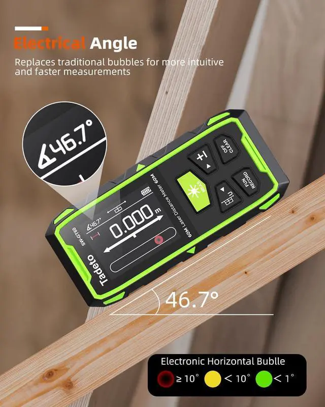 Alt view image 7 of 7 - Dual Laser Measuring Tool, 393FT/120M Bilateral Laser Measurement Tool Backlit LCD Display, Rechargeable Laser Measure with Ft/In/M Multiple Units Length/Area/Volume/Angle Digital Laser Measure