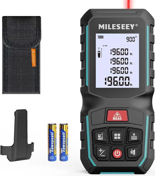 Main image of G2 Laser Measurement Tool 330FT (Ft/in/M/Ft+in) with Angle Sensor, Laser Measuring Tool with Pocket Clip, Distance Area Volume Measure and Pythagoras, ±1/16 in Accuracy