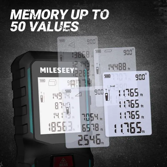 Alt view image 5 of 6 - G2 Laser Measurement Tool 330FT (Ft/in/M/Ft+in) with Angle Sensor, Laser Measuring Tool with Pocket Clip, Distance Area Volume Measure and Pythagoras, ±1/16 in Accuracy